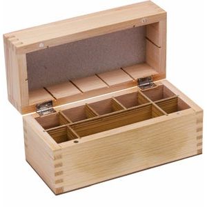 Wooden Storage Box 7 Compartments for Gold Testing Acid and Stone