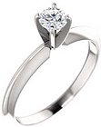 14K White 4-4.1 mm Round 4-Prong Light Solitaire Ring Mounting