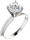 14K White 6-6.6 mm Round 4-Prong Light Solitaire Ring Mounting