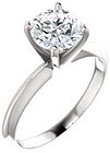14K White 6.6-7.2 mm Round 4-Prong Light Solitaire Ring Mounting