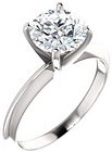 14K White 7.3-7.7 mm Round 4-Prong Light Solitaire Ring Mounting