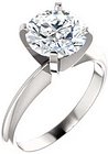 14K White 7.8-8.6 mm Round 4-Prong Light Solitaire Ring Mounting