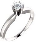14K White 4-4.1 mm Round 6-Prong Solitaire Engagement Ring Mounting