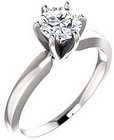 14K White 5.7-6 mm Round 6-Prong Solitaire Engagement Ring Mounting