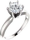 14K White 6.6-7.2 mm Round 6-Prong Solitaire Engagement Ring Mounting