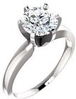 14K White 7.3-7.7 mm Round 6-Prong Solitaire Engagement Ring Mounting