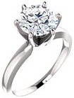 14K White 7.8-8.6 mm Round 6-Prong Solitaire Engagement Ring Mounting
