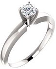 14K White 4-4.1 mm Round 4-Prong Solitaire Ring Mounting
