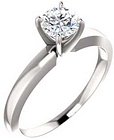 14K White 5-5.3 mm Round 4-Prong Solitaire Ring Mounting