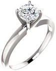 14K White 5.7-6 mm Round 4-Prong Solitaire Ring Mounting