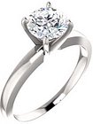 14K White 6-6.6 mm Round 4-Prong Solitaire Ring Mounting