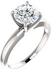 14K White 7.3-7.7 mm Round 4-Prong Solitaire Ring Mounting