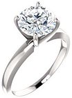14K White 7.8-8.6 mm Round 4-Prong Solitaire Ring Mounting