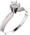 14K White 4-4.1 mm Round 6-Prong Comfort-Fit Solitaire Ring Mounting
