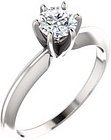 14K White 5-5.3 mm Round 6-Prong Solitaire Ring Mounting
