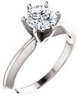 14K White 6-6.6 mm Round 6-Prong Comfort-Fit Solitaire Ring Mounting