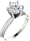 14K White 6.6-7.2 mm Round 6-Prong Comfort-Fit Solitaire Ring Mounting