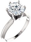 14K White 7.8-8.6 mm Round 6-Prong Comfort-Fit Solitaire Ring Mounting