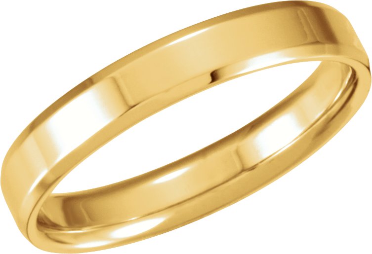 14K Yellow 4 mm Beveled-Edge Band Size 8