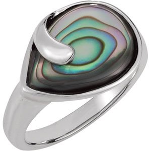 Sterling Silver Abalone Freeform Ring