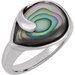 Sterling Silver Abalone Freeform Ring