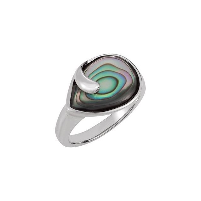 Sterling Silver Abalone Freeform Ring