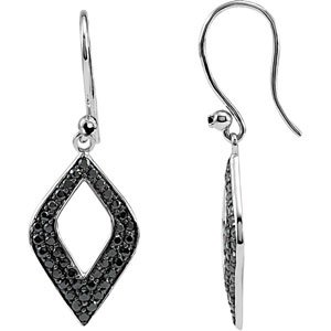 Sterling Silver Black Spinel Earrings Ref 3348940