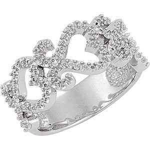 Accented Heart Anniversary Band