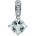 14K White Natural Aquamarine & .03 CTW Diamond Pendant