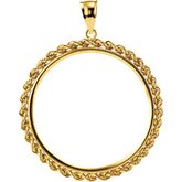 34.3x2.4 mm Tab Back Rope Coin Frame Pendant 