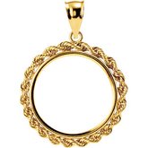 21.5x1.5 mm Tab Back Rope Coin Frame Pendant 