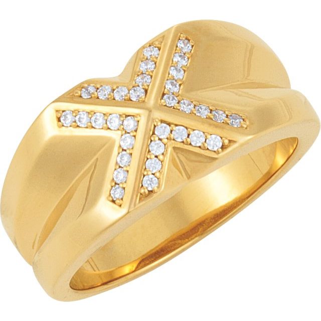 14K Yellow 1.2 mm Round Accented Ring Mounting