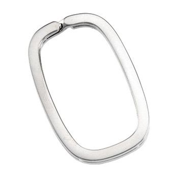 Sterling Silver 33.85x21.10 mm Rectangle Key Ring Ref 809680