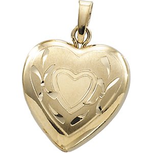 14K Yellow Heart Shape Locket