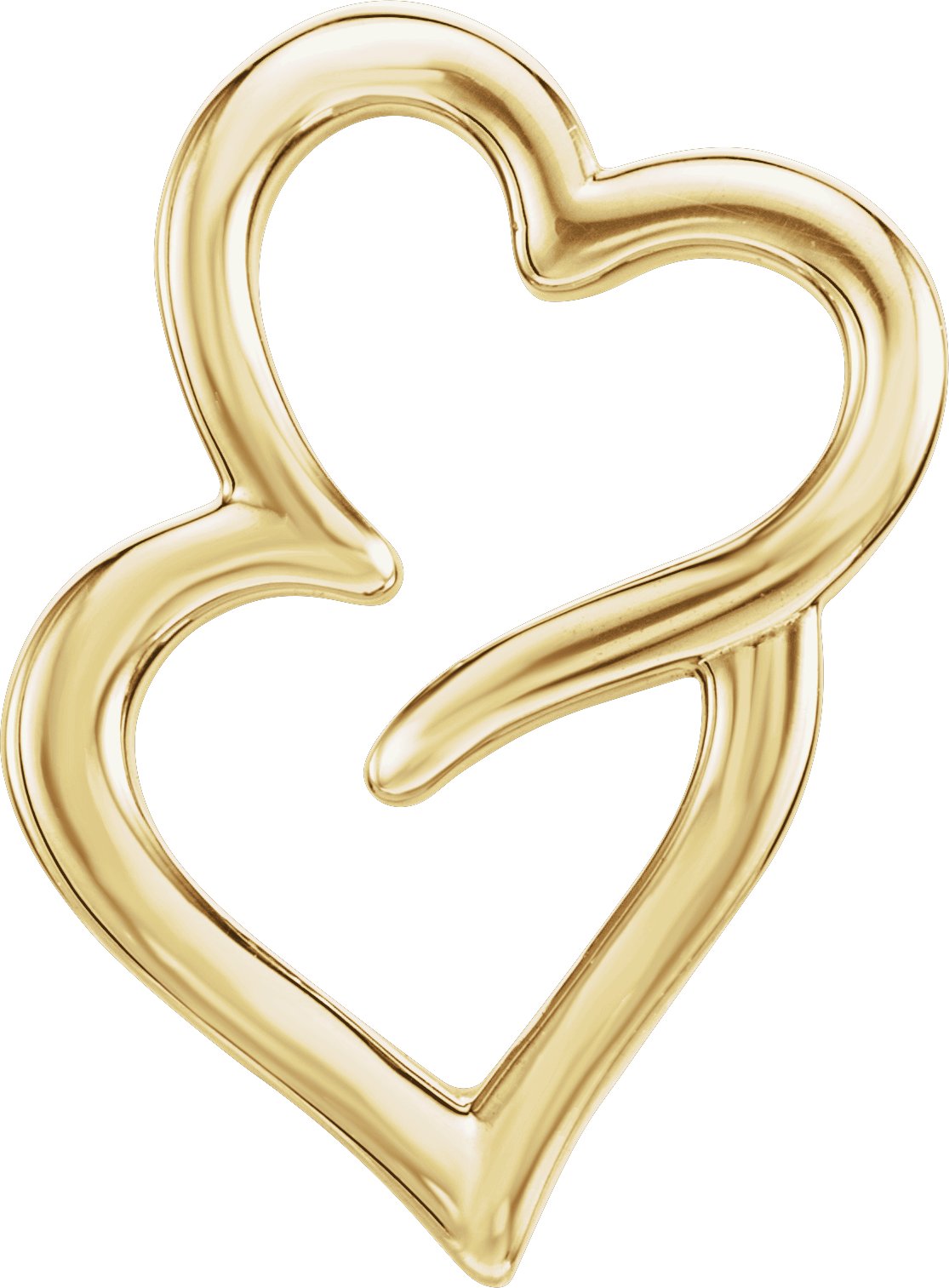 14K Yellow Double Heart Slide Pendant Ref. 12108041