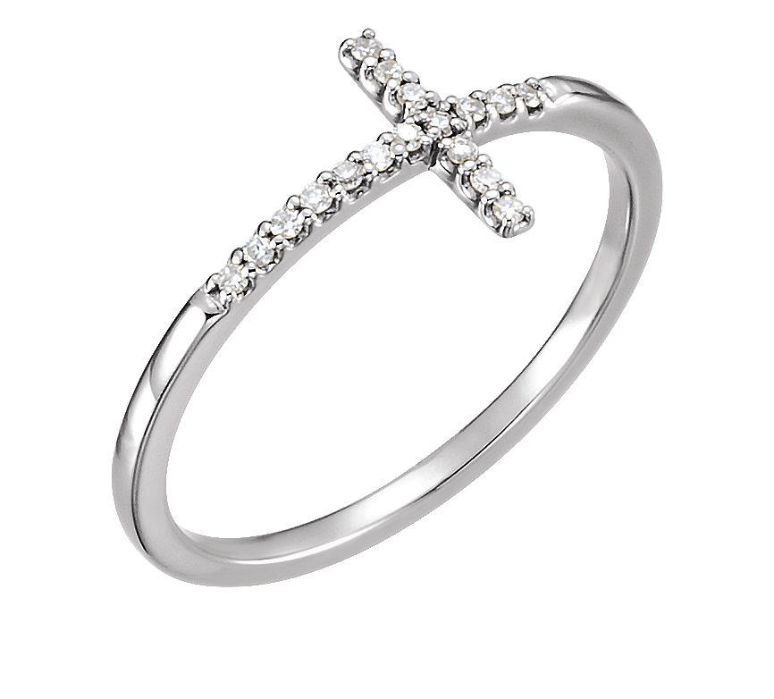 diamond sideways cross ring