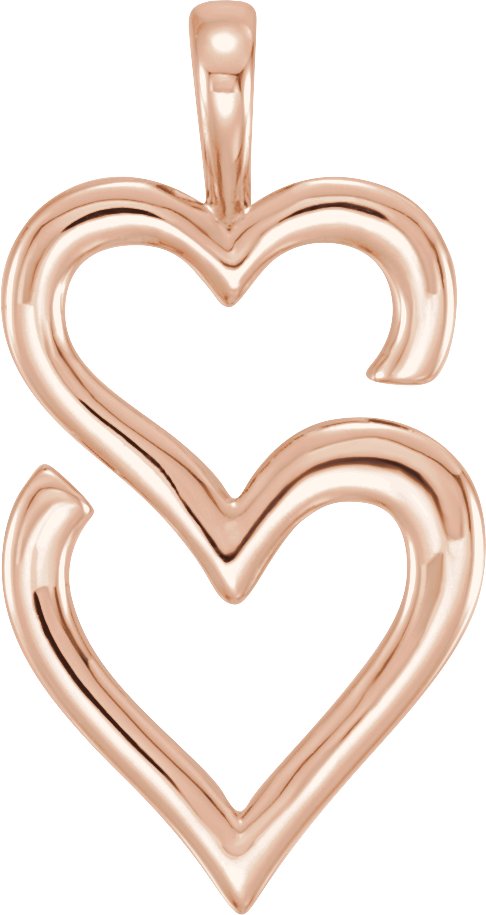 14K Rose Double Heart Pendant Ref. 12108037