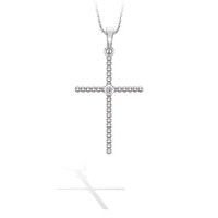 Beaded Design Diamond Cross Pendant