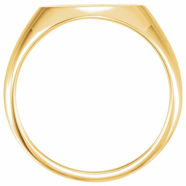 14K Yellow 14x12 mm Oval Signet Ring