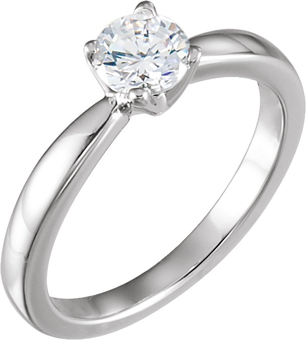 Platinum 1/2 CTW Round Solitaire Engagement Ring