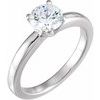 Plat Diamond Solstice Solitaire w Cup Setting and Bombe Shank .75 Carat Ref 131667