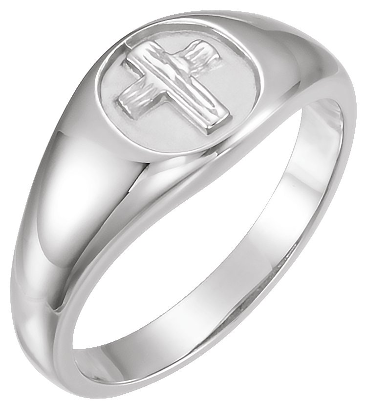 Sterling Silver The Rugged Cross® Chastity Ring Size 10  