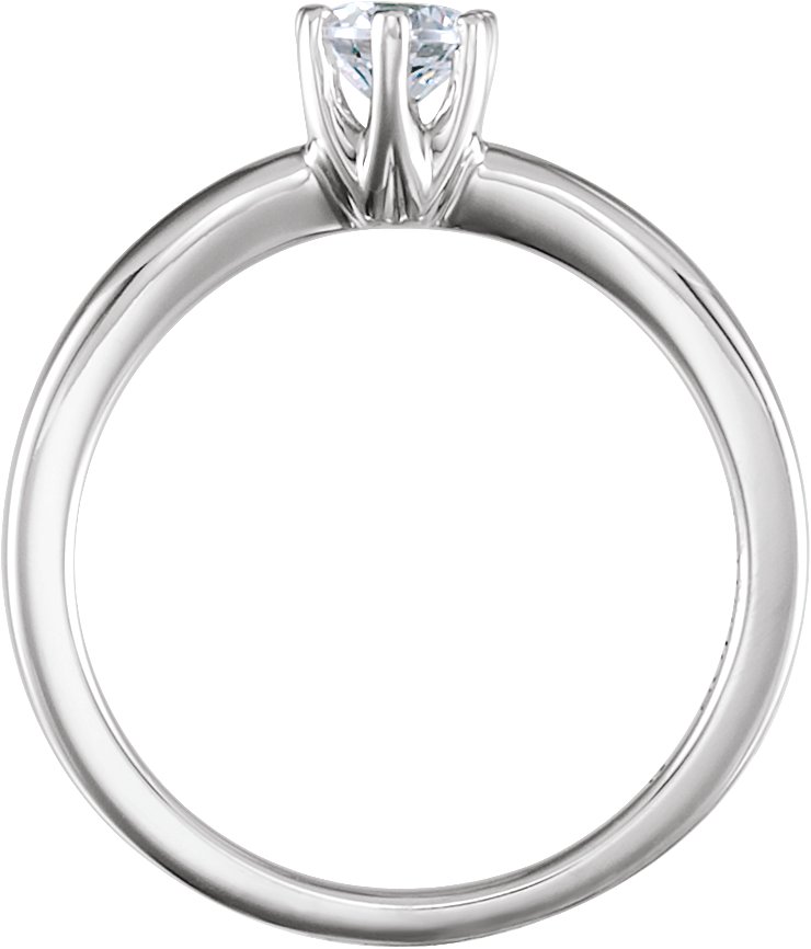 14K White 1/2 CTW Diamond Solitaire Engagement Ring