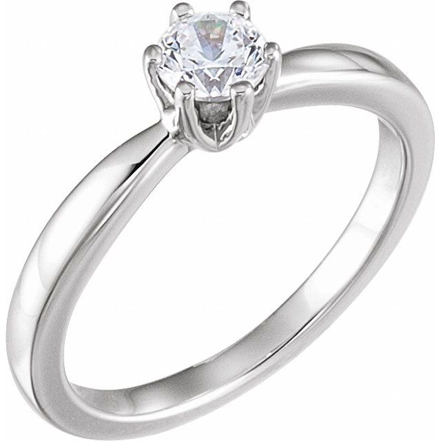 14K Yellow 3/8 CT Natural Diamond Solitaire Engagement Ring