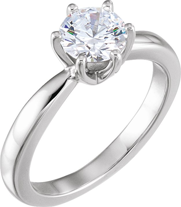 Platinum Diamond 6 Prong Solstice Solitaire with Bombe Shank 1 Carat Ref 923833