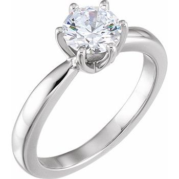 Platinum Diamond 6 Prong Solstice Solitaire with Bombe Shank 1 Carat Ref 923833