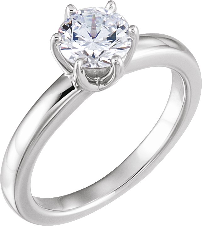 Round 6-Prong Medium Comfort-Fit Solstice Solitaire&#174; BombÃ© Ring Mounting
