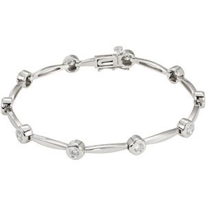 1 CTW Natural Diamond Line 7.50 inch Bracelet