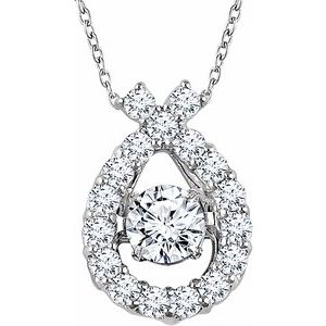 14K White 1/2 CTW Diamond Mystara® 16-18" Necklace 