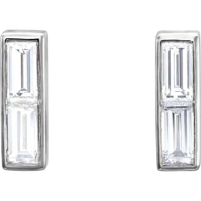 14K White 1/2 CTW Natural Diamond Earrings 
